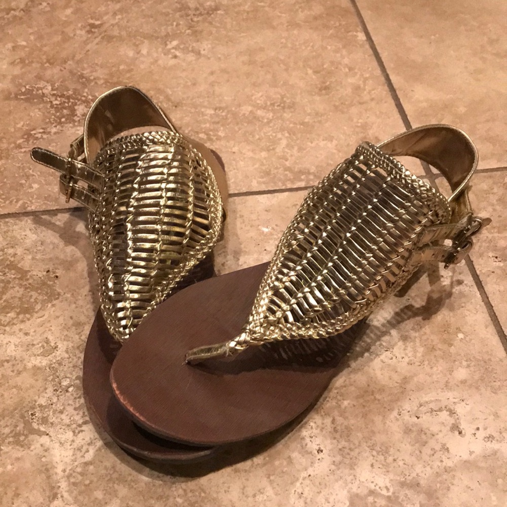 gold sandals